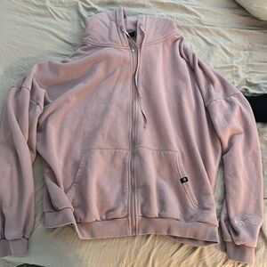 blush pink pop flex cloud 1x/3x zip up hoodie